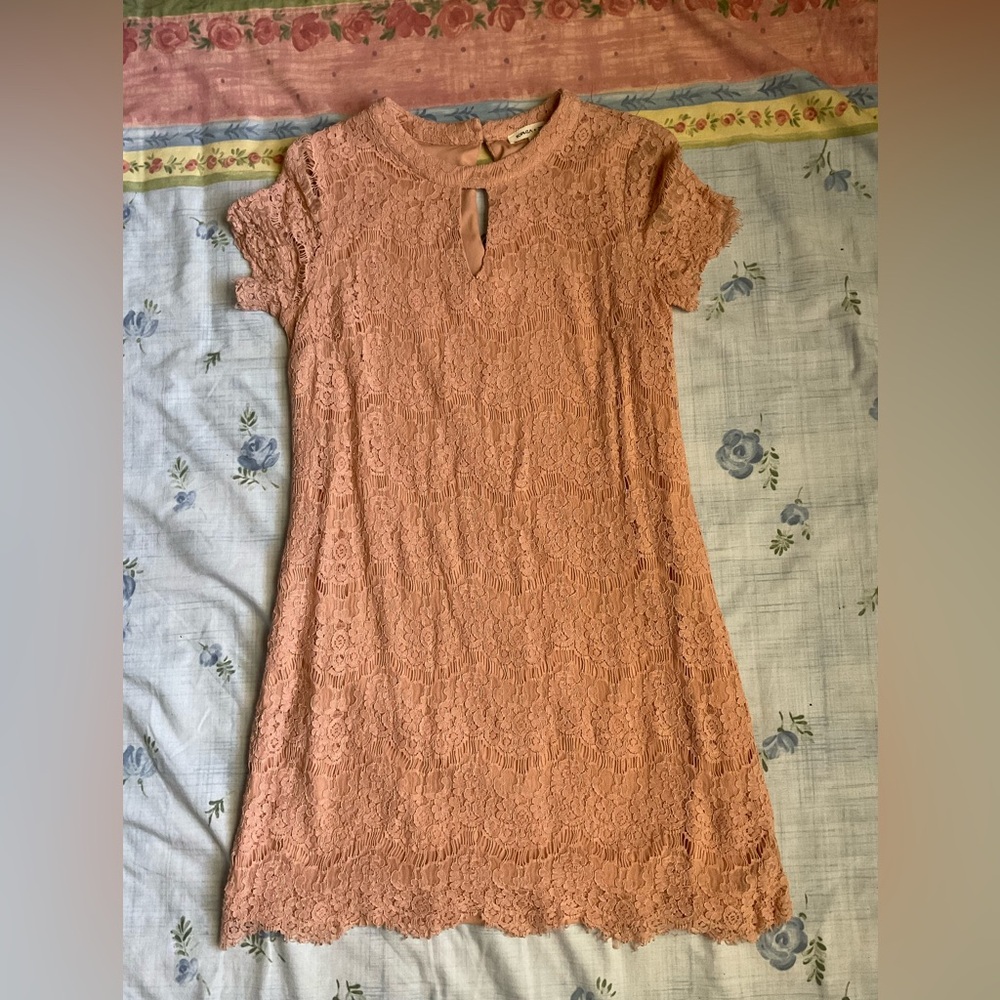 🐥Sophia and Zeke Lace Dress Pink/Coral
